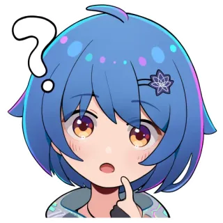 ❓ Anime, Pregunta, Chica, Lindo, Confundida, Pensando whatsapp sticker