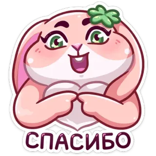 😊 СПАСИБО coelho, fofo, obrigado, animal, desenho animado whatsapp sticker