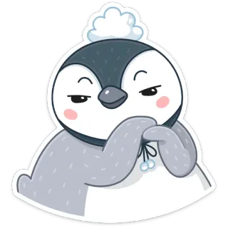 ☺️ пингвин, милый, птица, животное, зима, пушистый whatsapp sticker