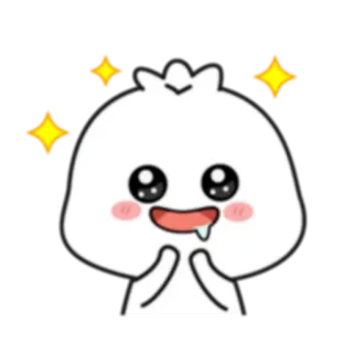 🤤 lindo, adorable, brillos, kawaii, dibujos animados whatsapp sticker