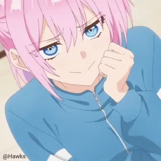 😏 Anime, Mädchen, pinke Haare, süß, Cartoon telegram sticker