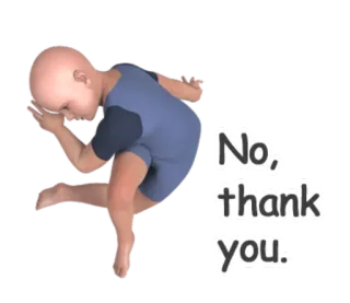 😉 No, thank you. baby, no, thank you, rejection whatsapp sticker