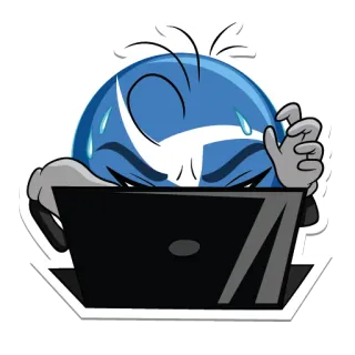 💻 adesivo, computador, internet, ansioso, suando, estressado telegram sticker