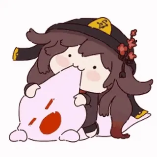 😚 Hu Tao Genshin Impact Hu Tao, fantasma, Genshin Impact, anime, lindo, personaje de videojuego whatsapp sticker