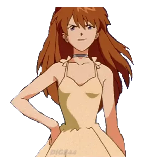 👩 Asuka Langley Sohryu Neon Genesis Evangelion Anime, Mädchen, Charakter, Asuka, Evangelion telegram sticker