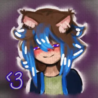 ☺️ <3 Anime, Kawaii, Lindo, Orejas de gato, Arte digital, Sticker, Dibujo animado, Chica anime whatsapp sticker