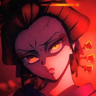 🙂 Daki Demon Slayer 다키, 귀멸의 칼날, 애니메이션, 만화, 상현 6, 귀신, 악당 whatsapp sticker