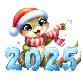 📦 2025 งู, ปีใหม่, 2025, ปีงู, วันหยุด, การ์ตูน, น่ารัก whatsapp sticker
