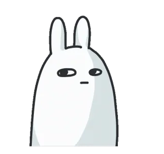 😒 lapin, dessin animé, mignon, animal, blanc, drôle telegram sticker