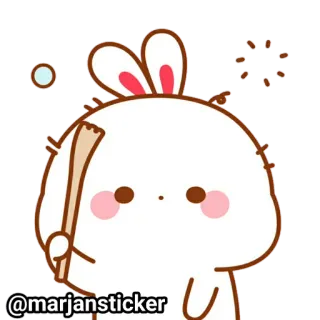❤️ @marjansticker кролик, милый, каваий, наклейка, мультик telegram sticker