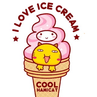 🍦 LOVE ICE CREAM
COOL
HAMICAT Eis, Katze, süß, Essen, Cartoon telegram sticker