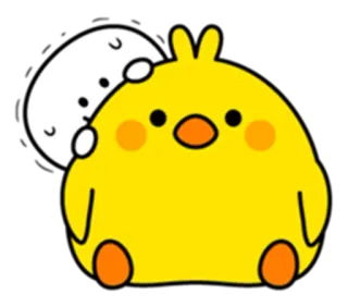 😶 küken, süß, tier, cartoon, freundschaft, kawaii, gelb, ente telegram sticker