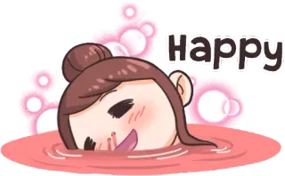 😚 Happy feliz, fofo, positivo, saudação, alegre telegram sticker
