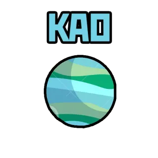 🏞 KAO KAO, abstrak, stiker, planet, biru, hijau whatsapp sticker