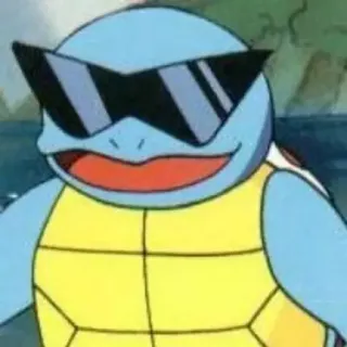 😎 Squirtle Squirtle, Pokémon, turtle, glasses, cartoon telegram sticker