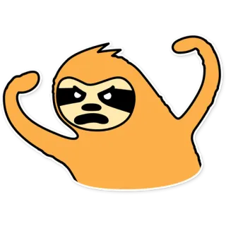 😡 ленивец, мультик, животное, смешной, персонаж, качок, юмор whatsapp sticker