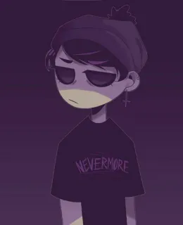 😕 NEVERMORE gótico, emo, teen, oscuro, triste, nevermore, retrato, personaje telegram sticker