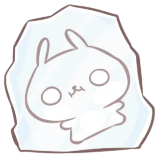 🍒 conejo, hielo, lindo, sticker, congelado, dibujos animados telegram sticker
