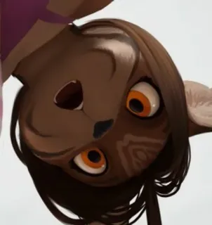 😮 tier, porträt, braune haare, augen telegram sticker