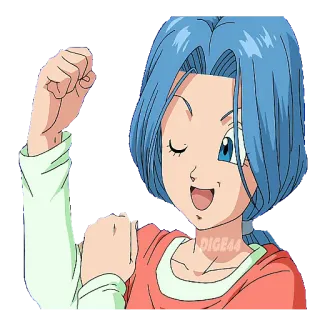💪 Bulma Dragon Ball DIGE44 Bulma, Anime, Manga, Dragon Ball, Dessin animé, Personnage whatsapp sticker
