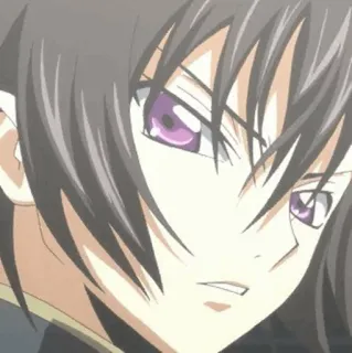 🥀 Zero Code Geass 애니메이션, 를르슈, 진지한, 남성, 캐릭터 telegram sticker