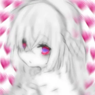 🖤 Anime, Ragazza, Cuore, Carino, Arte digitale, Illustrazione telegram sticker