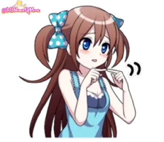 👉 @LEO Name By Mimie аниме, мило, девушка, мультфильм whatsapp sticker