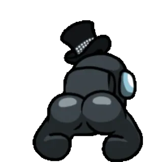 🍑 Among Us character Among Us video game, twerk, dancing, hat, among us telegram sticker