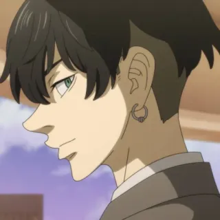 😏 Anime, Mężczyzna, Kolczyk, Portret, Postać, Manga telegram sticker