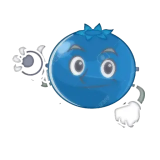 🥵 myrtille, fruit, dessin animé, mignon, nourriture, personnage, baie whatsapp sticker