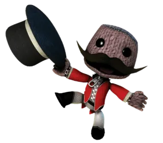 🎩 Sackboy LittleBigPlanet sackboy, littlebigplanet, hat, mustache telegram sticker