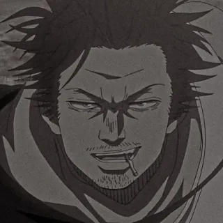🍚 Yami Sukehiro Black Clover Аниме, Чёрный клевер, Ями Сукэхиро, Сигарета, Манга telegram sticker
