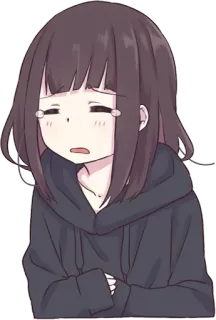 🤤 Anime, Sticker, Piangendo, Triste, Ragazza, Carino telegram sticker