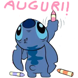 🎂 Stitch AUGURI! stitch, lilo and stitch, disney, cartoon, alien, cute telegram sticker