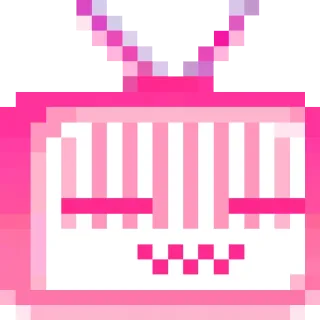 😥 pixel art, television, retro, pink, screen, electronic, device telegram sticker