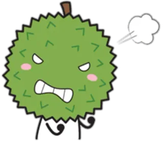 😤 Durian, Owoc, zły, Kreskówka, Emoji telegram sticker
