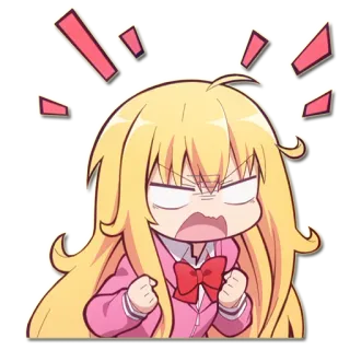 😡 Anime, Enojado, Chibi, Dibujos animados, Mono whatsapp sticker