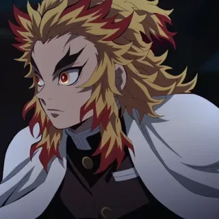 🟠 Rengoku Kyoujurou Demon Slayer 애니메이션, 귀멸의 칼날, 렌고쿠, 쿄쥬로, 염주 whatsapp sticker