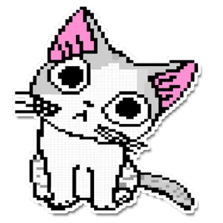 😼 cat, kitten, pixel art, cute, animal, pet telegram sticker