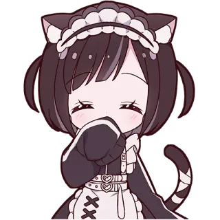 🤭 Anime, Maid, Chat, Mignon, Kawaii, Chibi telegram sticker