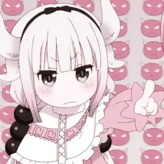 🎀 Kanna Kamui Miss Kobayashi's Dragon Maid Anime, Naga, Kanna, Imut, Gadis, Manga, Kamui telegram sticker
