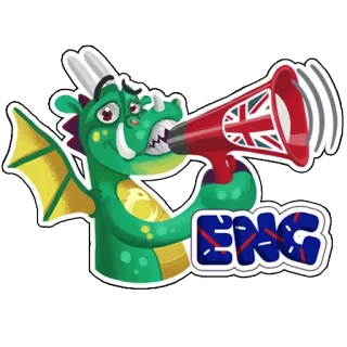 🇬🇧 ENG dragão, inglês, idioma, megafone, aprendizagem, educação telegram sticker
