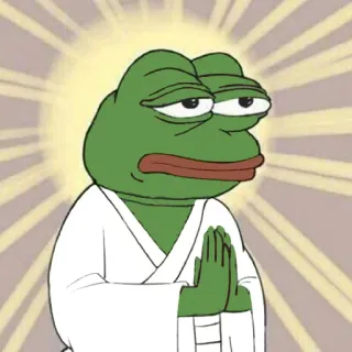 🙏 Pepe the Frog pepe, frog, meme, internet meme, character, peace whatsapp sticker