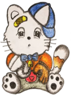 ⚾️ gato, desenho animado, beisebol, chapéu, fofo, animal telegram sticker