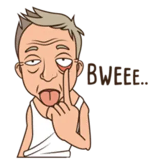 😝 BWEEE Desenho animado, Dedo do meio, Ofensivo, Grosseiro, Zombeteiro whatsapp sticker