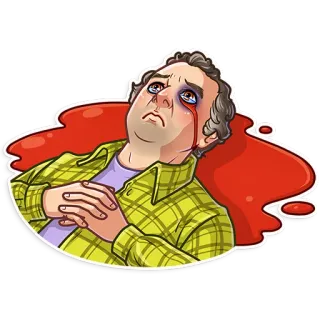 😢 traurig, weinend, verletzt, verletzt, blut, mann telegram sticker