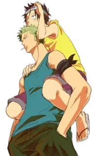 😕 Luffy One Piece anime, one piece, luffy, zoro, friends, cartoon telegram sticker