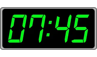 📟 07:45 clock, time, digital, display, numbers telegram sticker