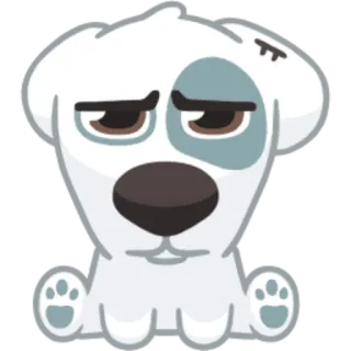 😞 dog, cute, sad, puppy, cartoon telegram sticker