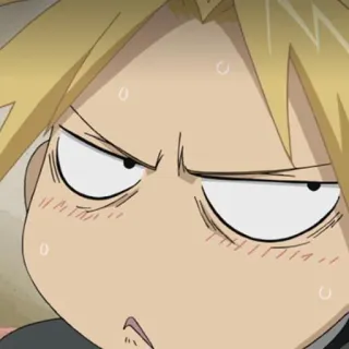 😒 Edward Elric Fullmetal Alchemist อนิเมะ, มังงะ, ตลก, หงุดหงิด, โกรธ telegram sticker